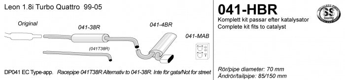 Catback system 85/150