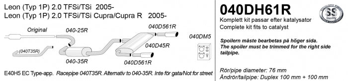 Catback system 2*100