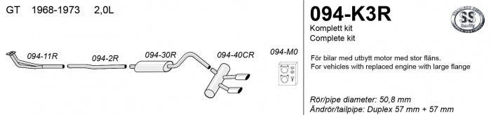 Catback system 2*57