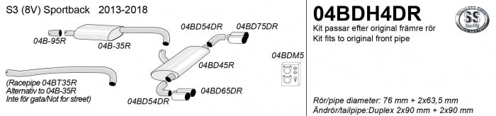Catback system 4*90