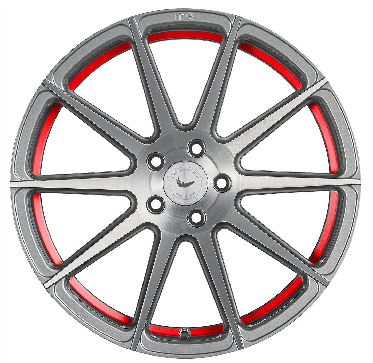 BARRACUDA PROJECT 2.0 Sølv børstet/ undercut Farve Trim Rød
