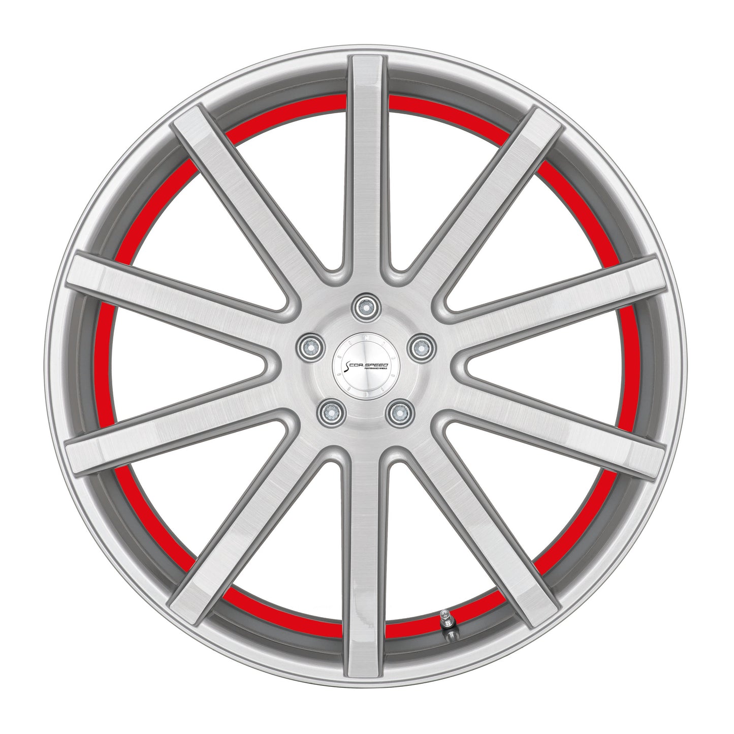 CORSPEED DEVILLE Sølv-børstet-overflade/ undercut Farve Trim Rød