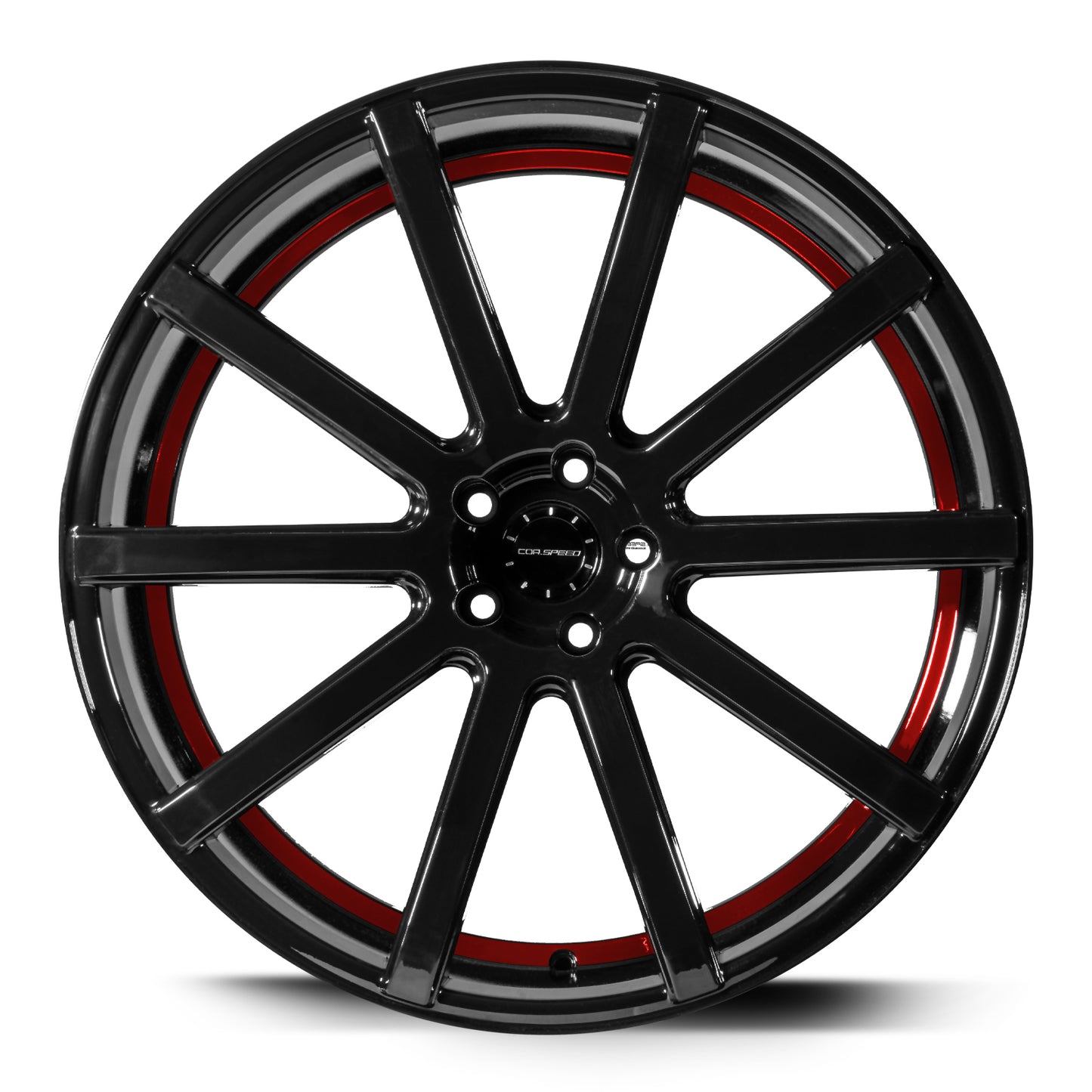 CORSPEED DEVILLE Højglans-Sort/ undercut Farve Trim Rød
