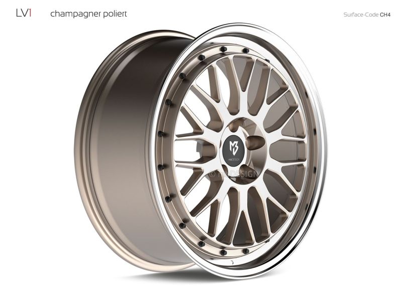 MB Design LV1 Champagne blank, kantpoleret