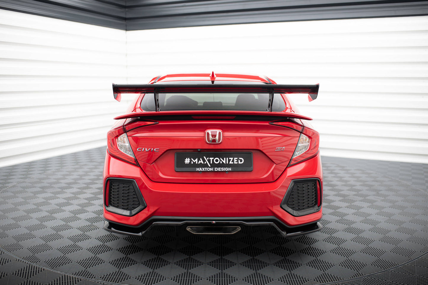 Spoiler kulfiber med Internal Brackets Uprights Honda Civic SI Mk10
