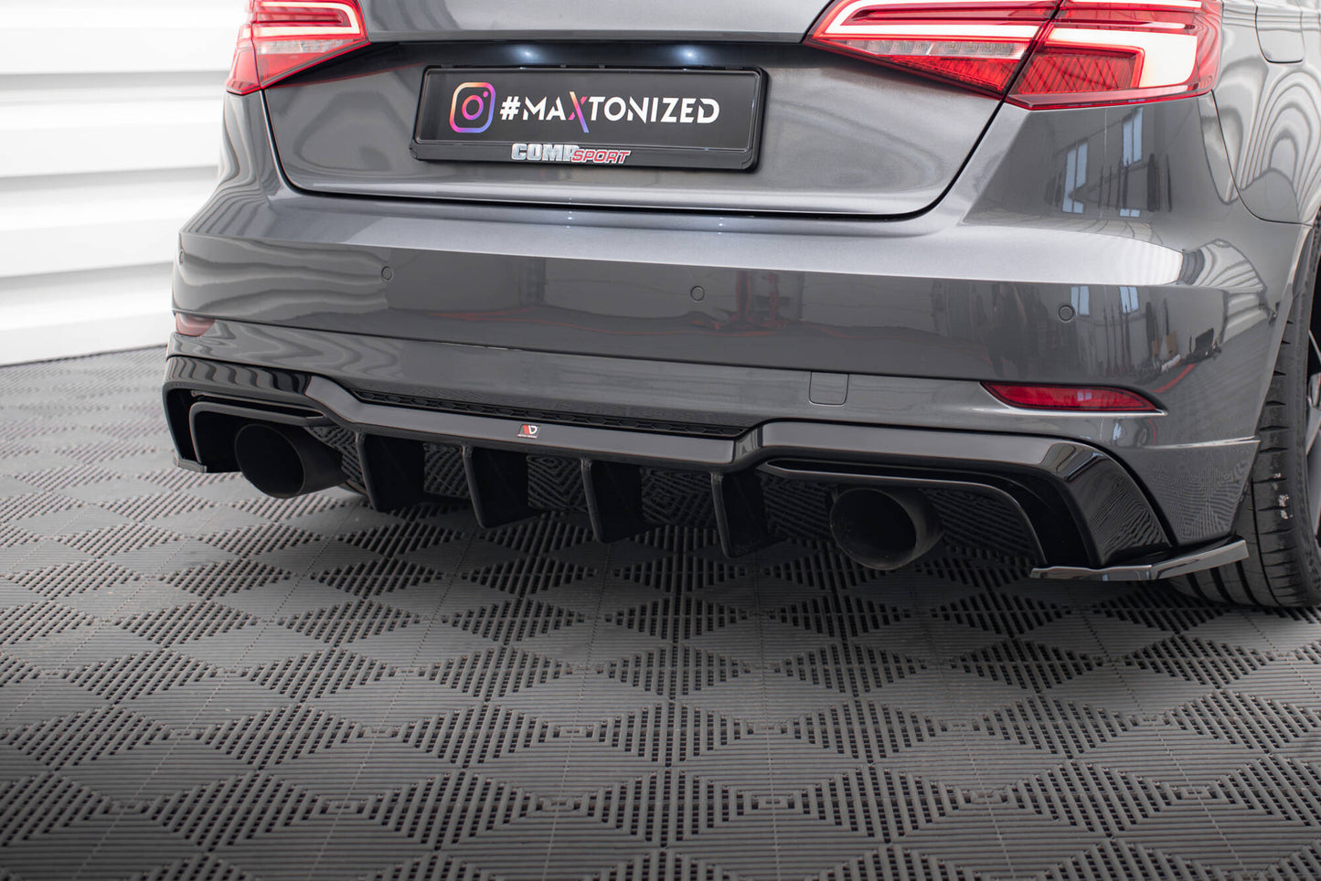 Bagerste diffuser Audi A3 S-Line Sportback 8V Facelift (Version med single exhausts on both sides)