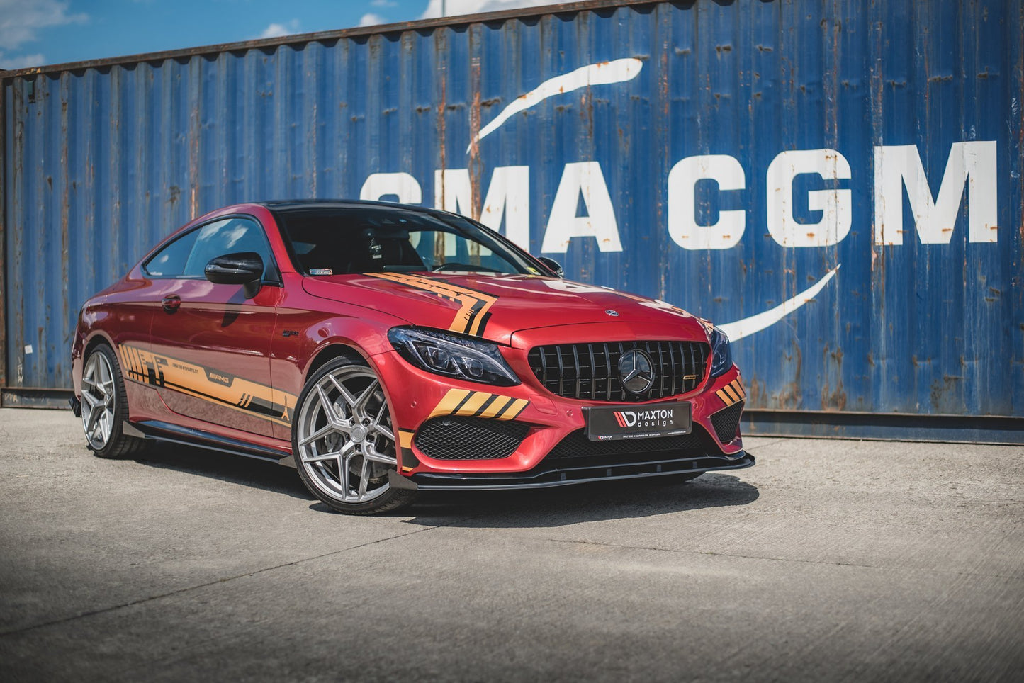 Forreste splitter Street Pro + Flaps Mercedes-AMG C43 Coupe C205