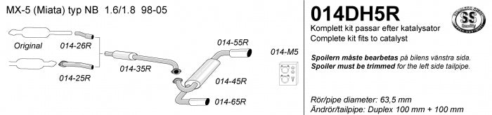 Catback system 2*100