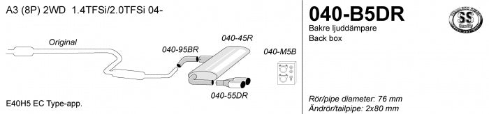 Catback system 2*80