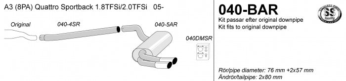 Catback system 2*80
