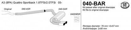 Catback system 2*80