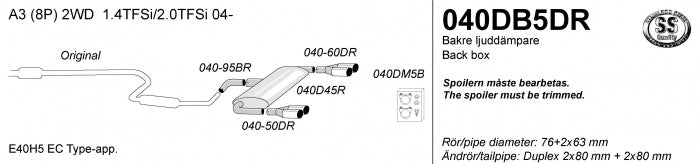 Catback system 4*80