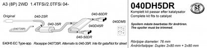 Catback system 4*80