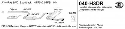 Catback system 2*80