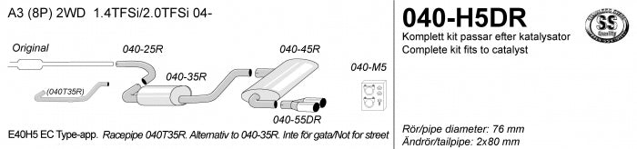 Catback system 2*80