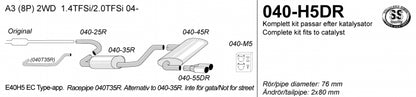 Catback system 2*80