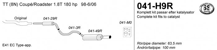 Catback system 1*100