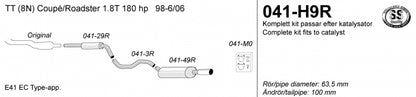 Catback system 1*100