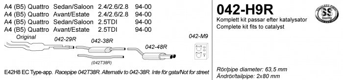 Catback system 2*80