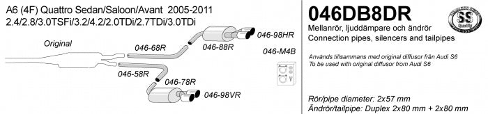 Catback system 4*80