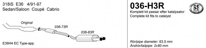 Catback system 2*80