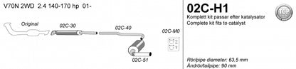 Catback system 1*90