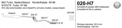 Catback system 1*100