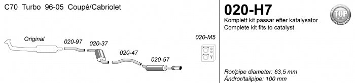 Catback system 1*100