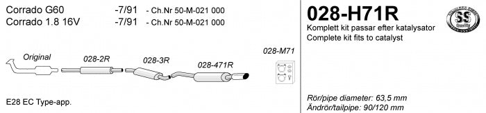 Catback system 1*90/120