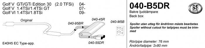 Catback system 2*80
