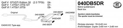 Catback system 4*80