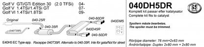 Catback system 4*80