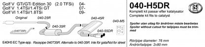 Catback system 2*80