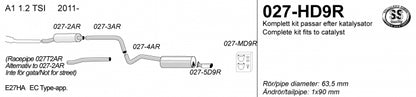 Catback system 1*90