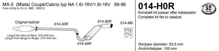 Catback system 1*100