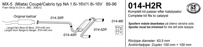 Catback system 2*100
