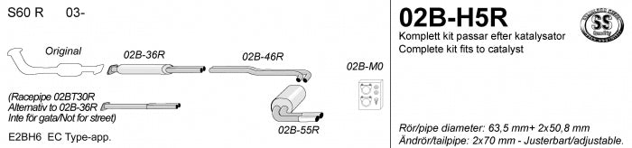 Catback system 2*70