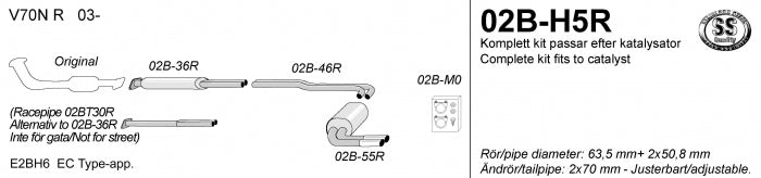 Catback system 2*70