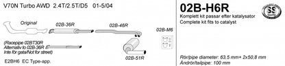 Catback system 1*100