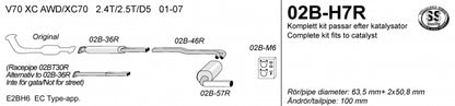 Catback system 1*100