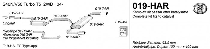 Catback system 2*100