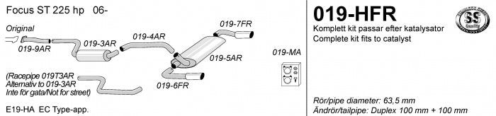 Catback system 2*100