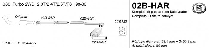 Catback system 1*90