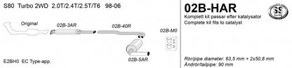 Catback system 1*90