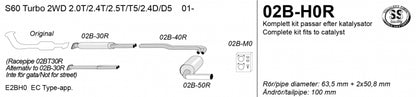 Catback system 1*100