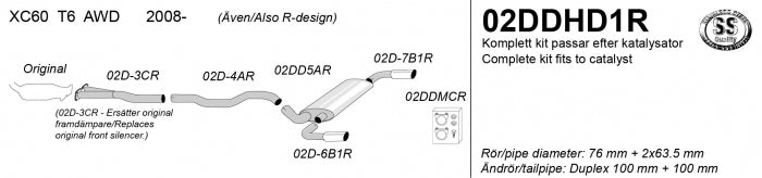 Catback system 2*100