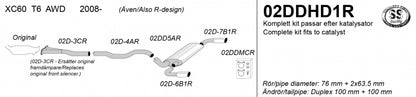 Catback system 2*100
