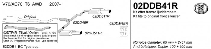 Catback system 2*100