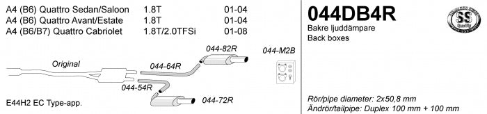 Catback system 2*100