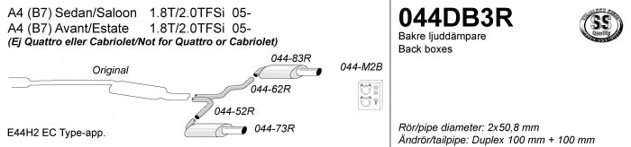 Catback system 2*100
